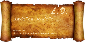 Lukács Donát névjegykártya